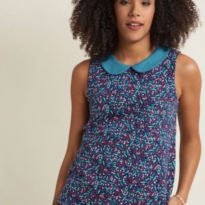 Modcloth Everyday Fave Tank Top in Blue Wildflower
